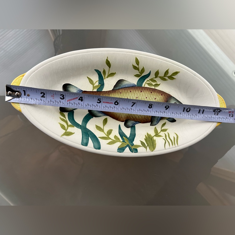 🐠Vintage 50s Fish Oval Handpainted Serving Dish Platter | E. Radford England - Picture 7 of 17